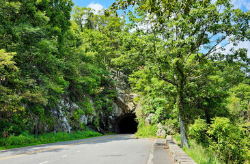 Skyline Drive Tunnel in Shenandoah National Park, Virginia, USA