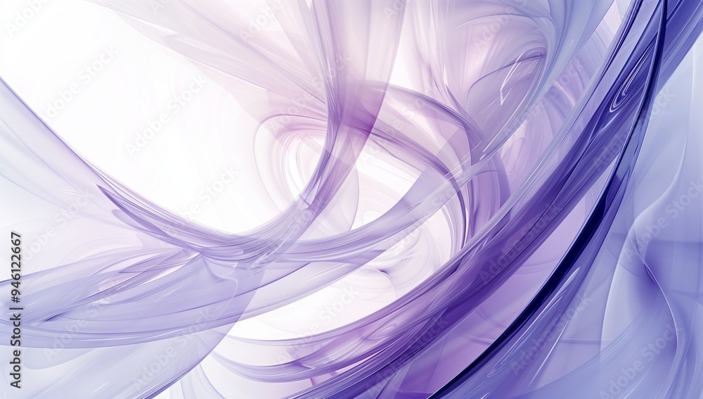 Poster abstract purple and white background with soft curves and swirls, creating an elegant design that is