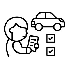 Car check icon. outline icon