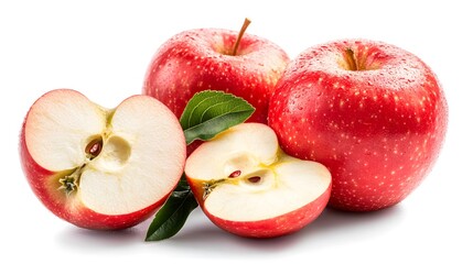 Apple, pace of apple, white background, red