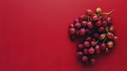 Vibrant Red Grapes on Bold Red Background