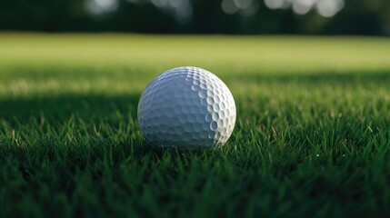 Obraz premium Up-Close Look at a Golf Ball Resting on Field Grass