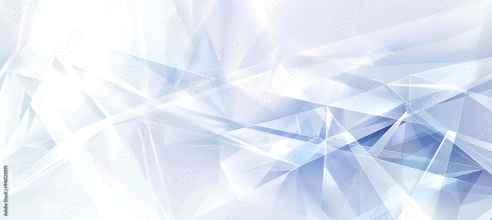 Poster an abstract blue background featuring triangular shapes