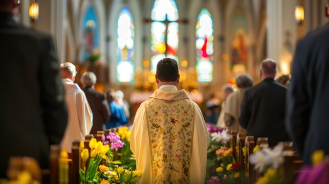 Religious observance Easter religious services processions or ceremony at church. 