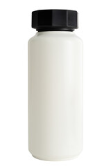 Minimal white water bottle with a black lid