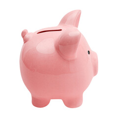 Pink piggy bank sticker design element