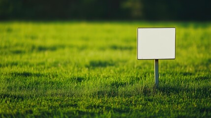 Blank Billboard Standing Alone in Field