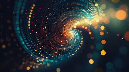 Obraz premium Abstract digital spiral line background electromagnetic wave background Innovation digital background information technology background The background is the background. gradient wave digital wave