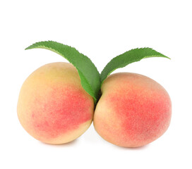 Peach fruits isolated on a white background