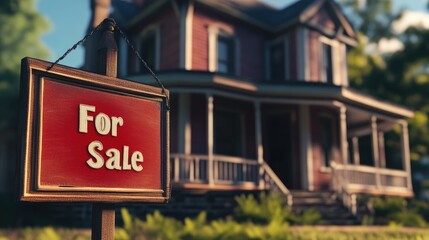 Obraz premium Authentic American Historic Home For Sale Sign