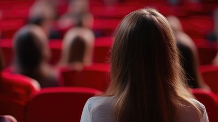 Students in University Lecture Hall from Behind