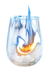 Flaming glass png cut out, aesthetic burning fire effect