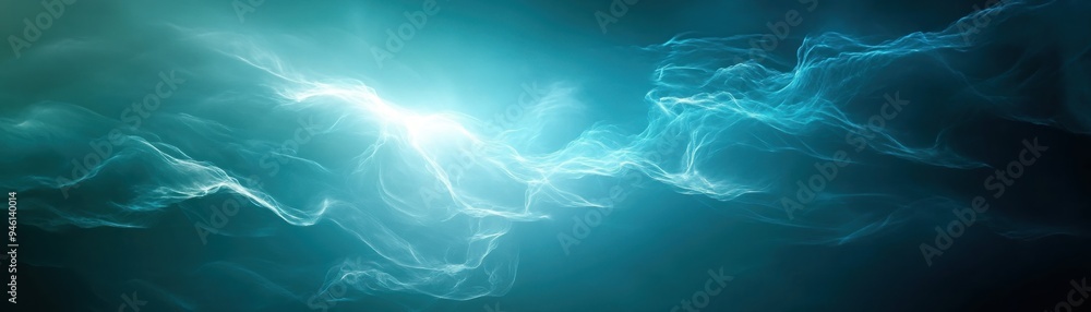 Poster abstract aqua gradients seamlessly transitioning, creating a visual flow of color and light a dreamy