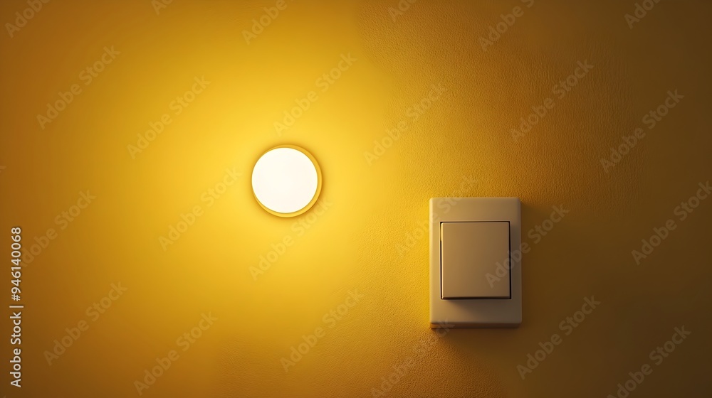 Poster a minimalist and conceptual image depicting a light switch that symbolically controls the power sour