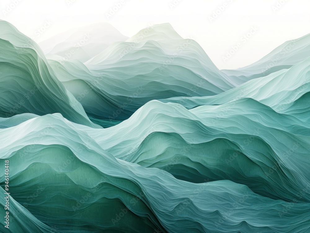 Aufkleber abstract aqua gradient background smoothly blending hues creating continuous visual flow, perfect fo