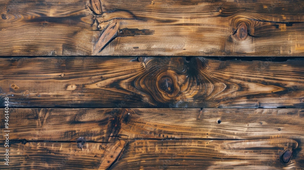 Poster flat lay of a wooden surface with natural imperfections and unique grain patterns, adding character 
