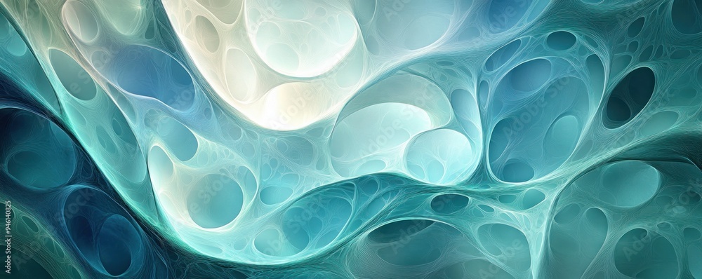 Aufkleber abstract aqua patterns intertwining, forming a complex visual tapestry a digital artwork exploring o