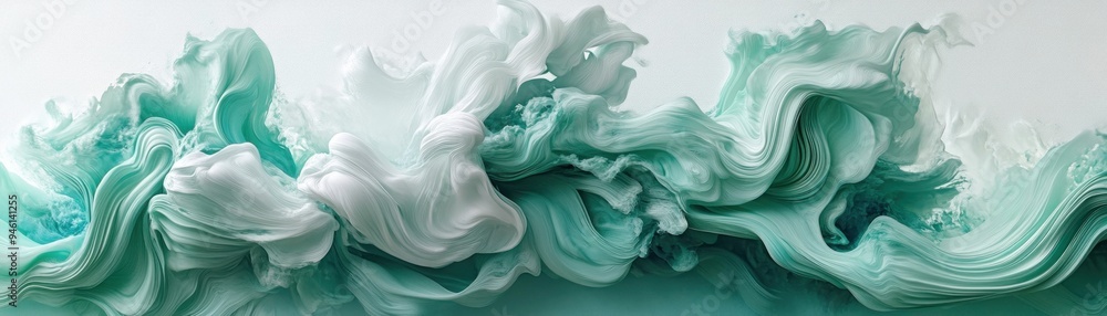 Poster abstract aqua swirls dynamic visual network of intertwined lines, flowing and shifting in a serene, 