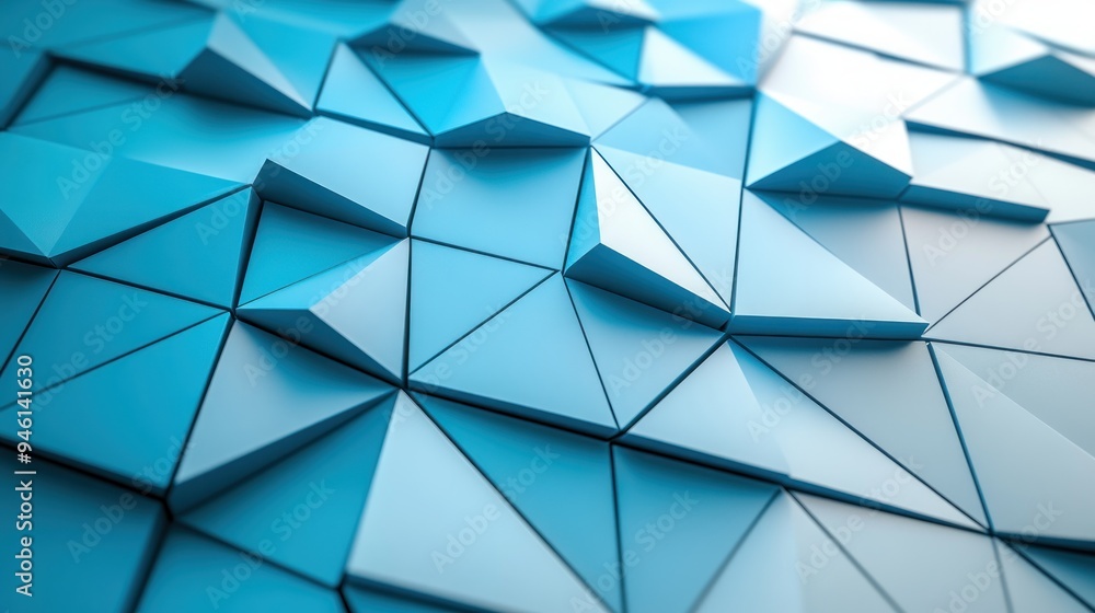 Aufkleber abstract geometric patterns in aqua, creating a minimalist visual effect, blue triangles, geometric 