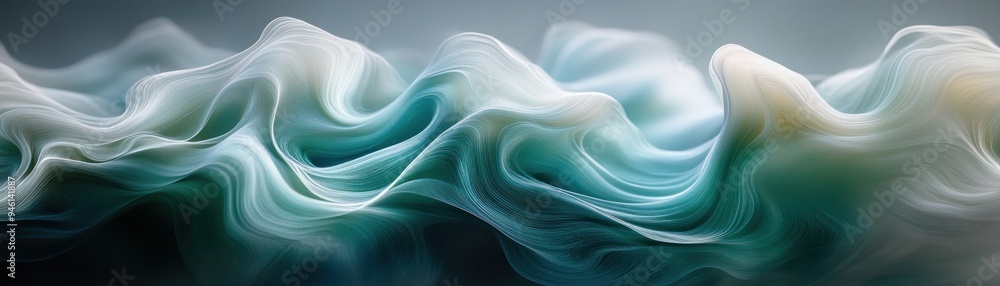 Poster abstract swirling aqua lines a dynamic visual network of fluid, interconnected forms a captivating a