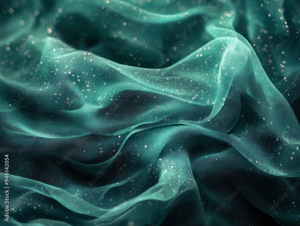Poster abstract teal fabric texture with shimmering light streaks a vibrant and energetic visual, beautiful