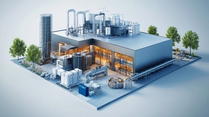 Industrial Plant 3D Model.