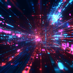 Obraz premium Digital technology abstract background with lighting image