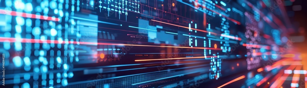 Aufkleber abstract image of digital data flowing through cyber space, representing modern technology, communic