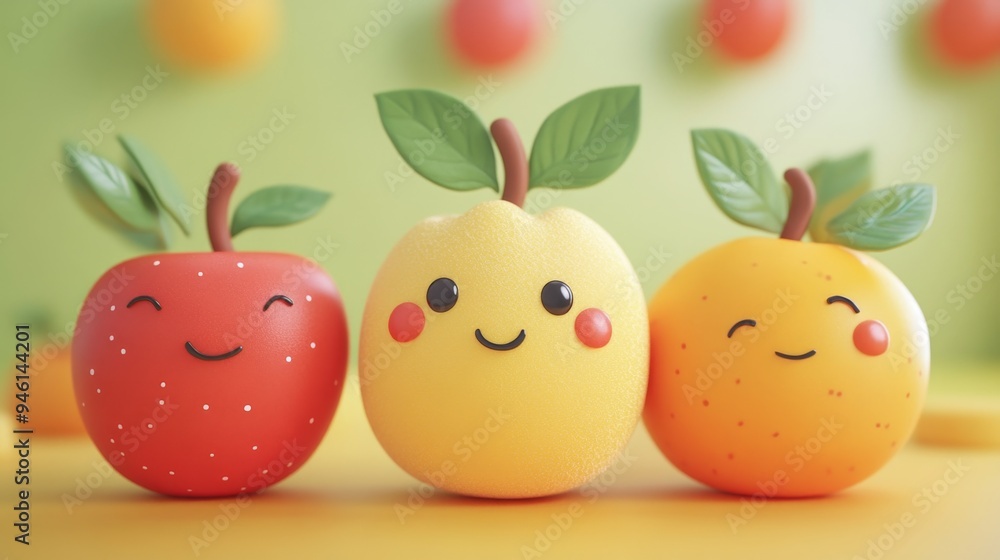 Wall mural Happy Fruits.