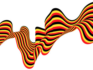 Abstract striped wave illusion. Vector design element. Eps 10