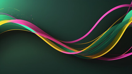 Abstract colorful wave design featuring rainbow curves, dynamic lines, and a vibrant swirl pattern backdrop