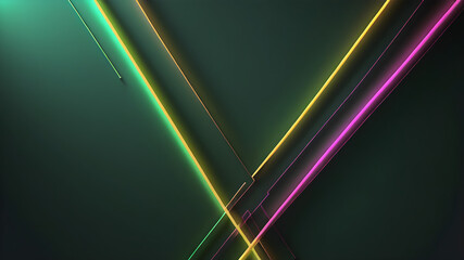 Abstract colorful background vector design with glowing green lines, pattern, and texture on a blank black backdrop