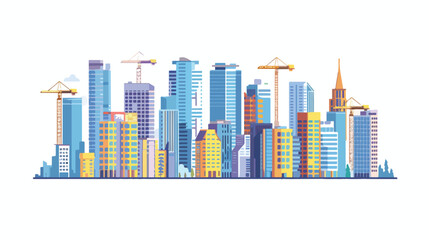 Fototapeta premium Professional Construction Development Project Presentation Vector Illustration