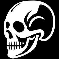 skull and crossbones minimalist style 