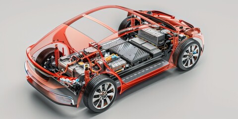 electric car concept illustration