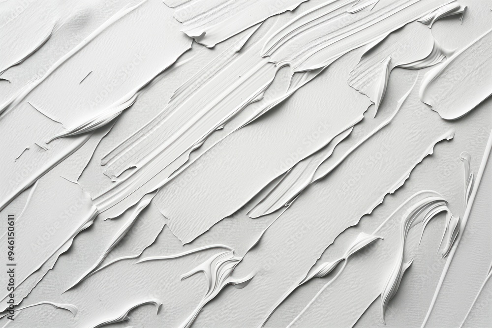 Aufkleber White paint strokes create a textured, modern design on a flat surface. The abstract pattern features bold brushstrokes in white on a neutral background.