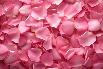 Fototapeta premium Close-up of pink rose petals texture in a soft romantic background. Minimalist floral design featuring delicate flower elements. Perfect for wedding decoration, love, romance.