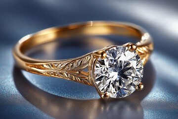 Diamond in a vintage ring, depicted in an illustration that evokes the charm and elegance of a bygone era