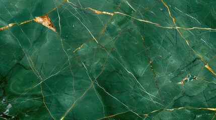 Green Marble Texture with Gold Veins