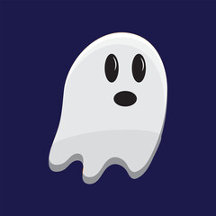 A ghost with a surprised expression on its face