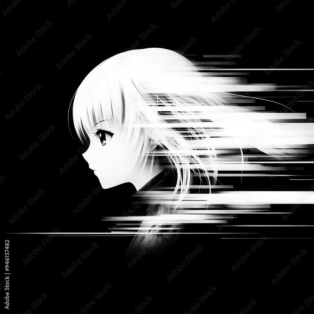 Aufkleber add speed lines to a fast-moving object in an anime style