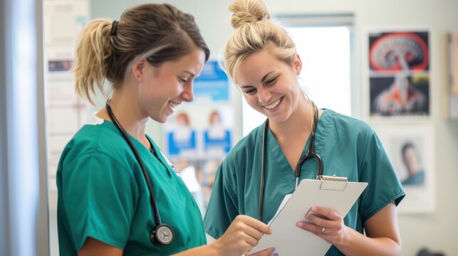 The nurses with clipboard