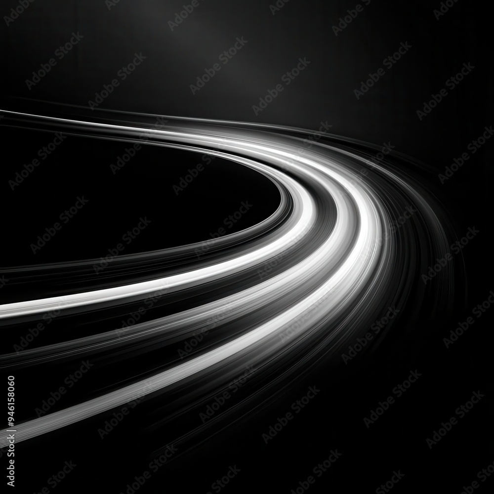 Poster create a sense of speed with sharp black and white motion lines