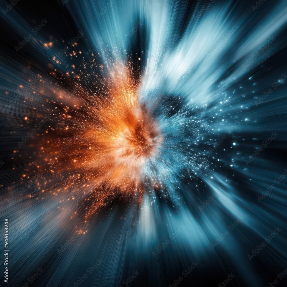 Poster create speed lines bursting outward from an energy explosion