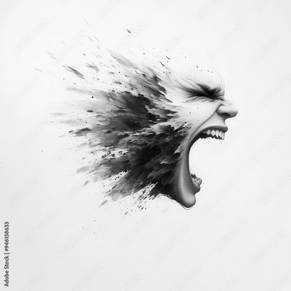 Poster create speed lines that radiate from a character s powerful scream