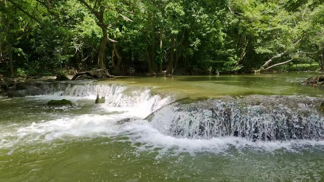 Chet Sao Noi Waterfall in national park in Saraburi, Thailand