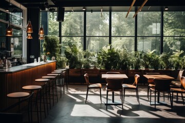 Obraz premium Interior of a modern empty cafe