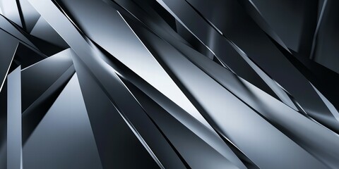 Dynamic abstract background grey with sharp triangular shapes, black white tones new stock image illustration AI