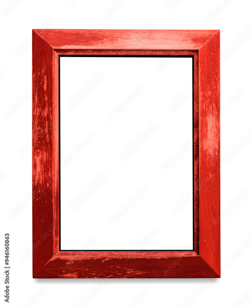 Wall mural Red photo frame mockup