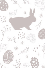 Neutral gray Easter pattern transparent png